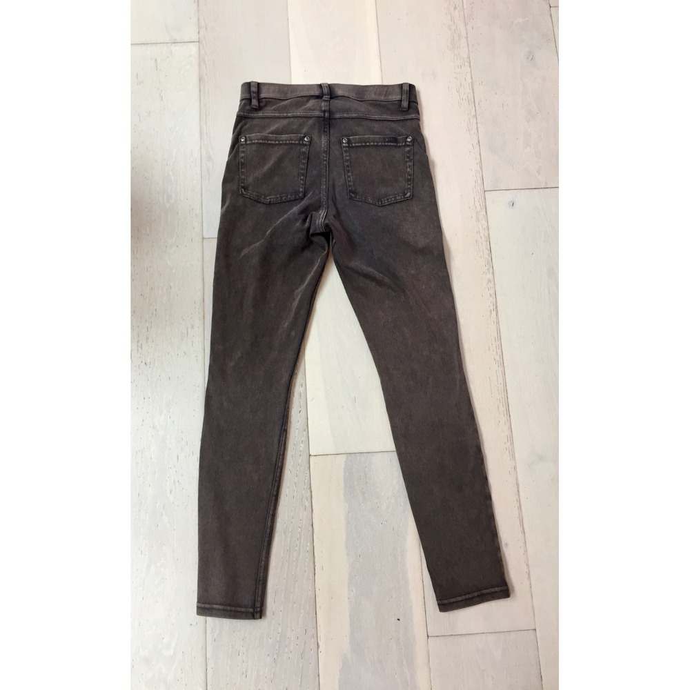 HUE Espresso Brown Faded Denim Leggings Jeggings Small Style 20652 High Rise - Picture 8 of 8